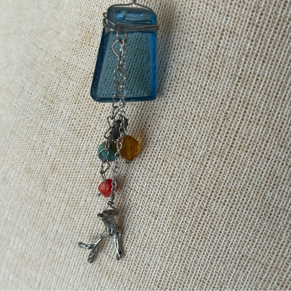 Sea Glass and Branch Boho Pendant - Picture 13 of 13